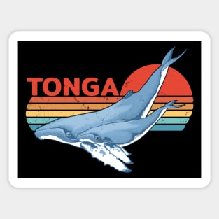 Humpback Whale Kingdom of Tonga Vintage Travel Design Sticker